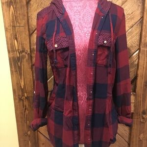 Plaid flannel hoodie
